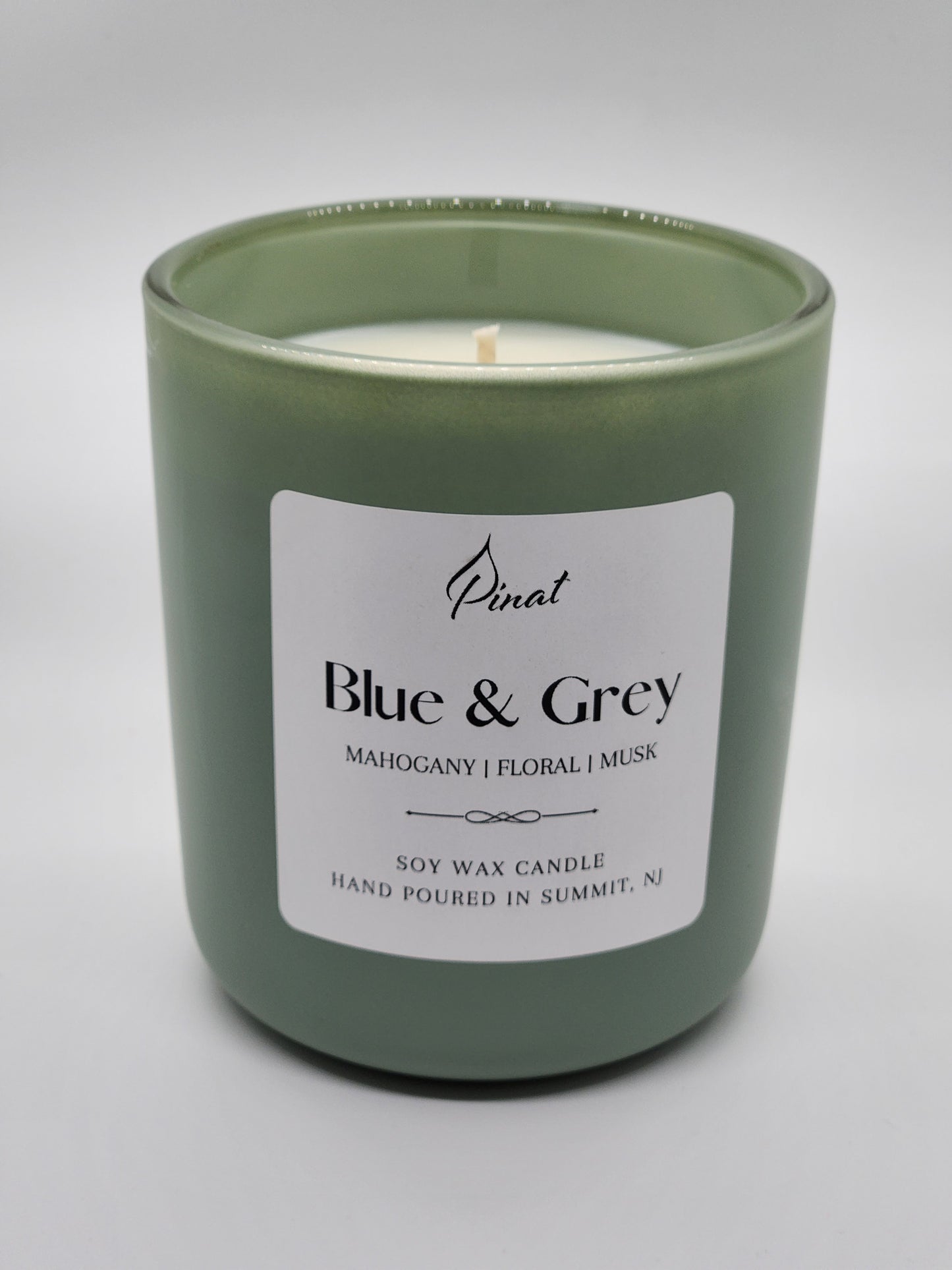 Blue & Grey Soy Wax Candle image 1
