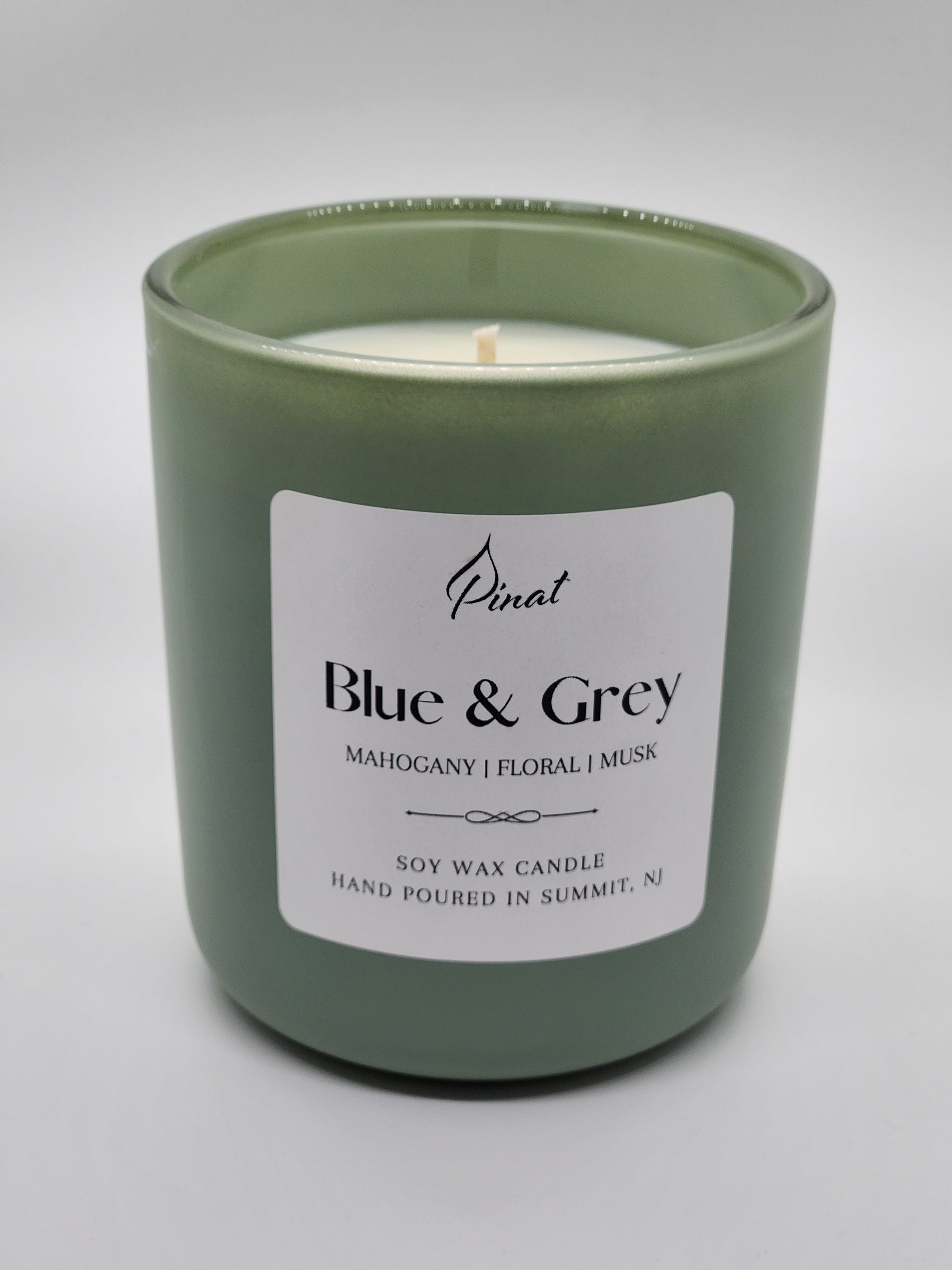Blue & Grey Soy Wax Candle image 1